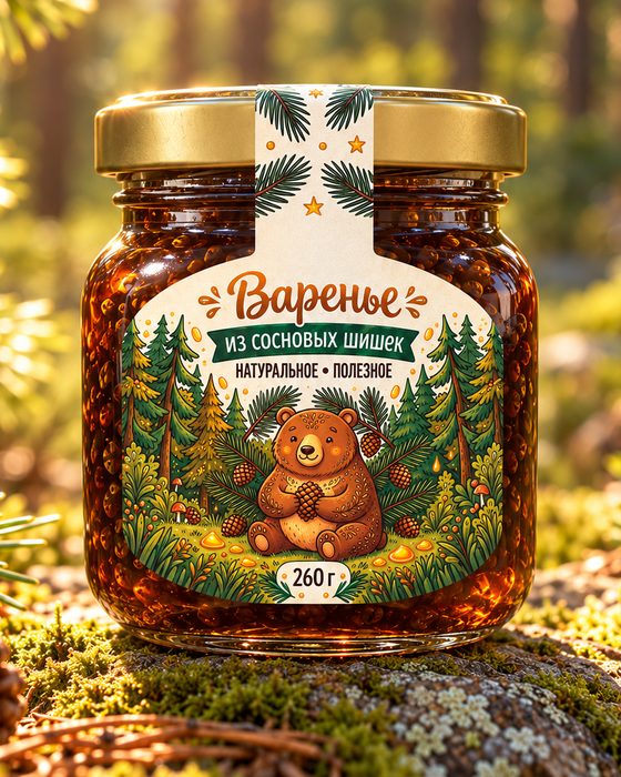 Банка варенья из сосновых шишек 260 г